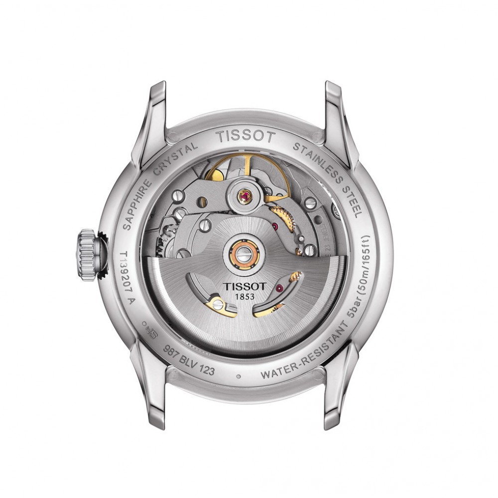Tissot Chemin Des Tourelles Powermatic 80 T139.207.16.111.00 Ανοξείδωτο ατσάλι Κόκκινο δερμάτινο λουρί Λευκό φιλντίσι καντράν