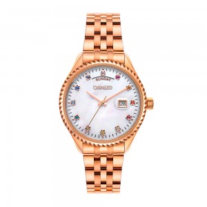  Breeze Glacier 212251.4 Quartz Stainless Steel Bracelet White mother of pearl dial Colourfull Crystals