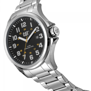 Caterpillar 48mm Chrono PU.141.11.117 Quartz 3HD Stainless steel Bracelet Black color dial