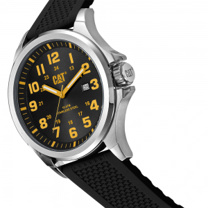 Caterpillar 48mm Chrono PU.141.21.117 Quartz 3HD Stainless steel Black rubber strap Black color dial