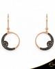 Σκουλαρίκια Crescent Small Full Black color Brilliant Ροζ χρυσός Κ14 Κωδικός 6274