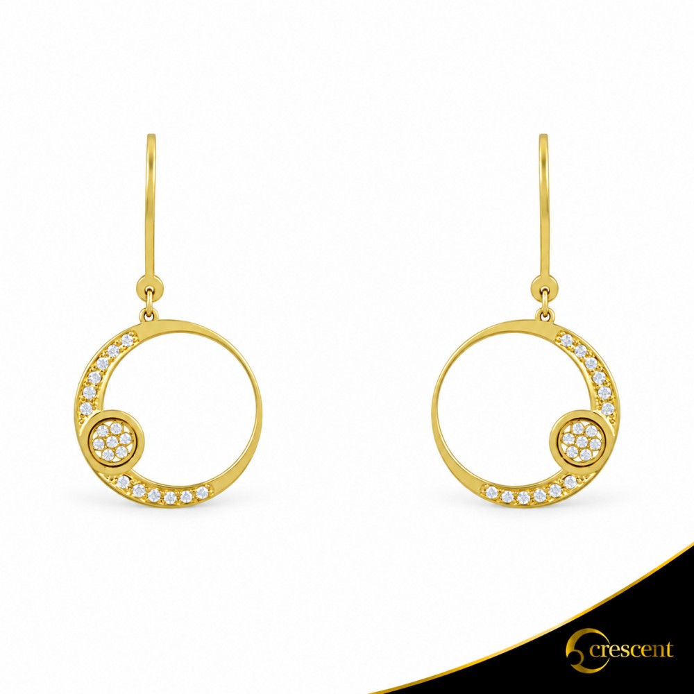 Σκουλαρίκια Crescent Small Full Brilliant Κίτρινος χρυσός Κ14 Κωδικός 6276