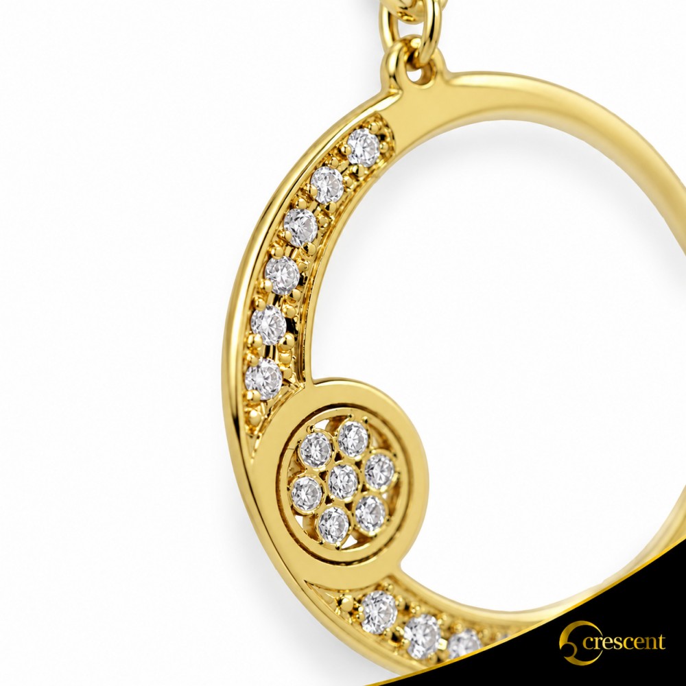 Σκουλαρίκια Crescent Small Full Brilliant Κίτρινος χρυσός Κ14 Κωδικός 6276