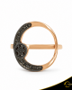 Δαχτυλίδι Crescent Full Black color Brilliant Ροζ χρυσός Κ14 Κωδικός 6278