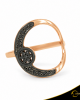 Δαχτυλίδι Crescent Full Black color Brilliant Ροζ χρυσός Κ14 Κωδικός 6278