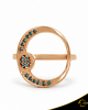 Δαχτυλίδι Crescent Full Ocean Blue Brilliant Ροζ χρυσός Κ14 Κωδικός 6810