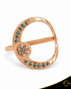 Δαχτυλίδι Crescent Full Ocean Blue Brilliant Ροζ χρυσός Κ14 Κωδικός 6810