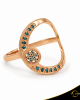 Δαχτυλίδι Crescent Full Ocean Blue Brilliant Ροζ χρυσός Κ14 Κωδικός 6810
