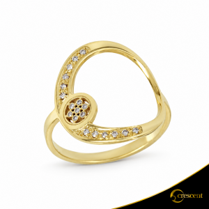 Δαχτυλίδι Crescent Full Light Brown color Brilliant Κίτρινος χρυσός Κ14 Κωδικός 6811