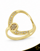 Δαχτυλίδι Crescent Full Light Brown color Brilliant Κίτρινος χρυσός Κ14 Κωδικός 6811