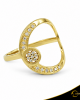 Δαχτυλίδι Crescent Full Light Brown color Brilliant Κίτρινος χρυσός Κ14 Κωδικός 6811