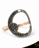 Δαχτυλίδι Crescent Full Black color Brilliant Ροζ χρυσός Κ14 με μαύρη επιμετάλλωση Κωδικός 11504