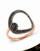 Δαχτυλίδι Crescent Full Black color Brilliant Ροζ χρυσός Κ14 με μαύρη επιμετάλλωση Κωδικός 11504