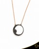 Κολιέ Crescent Small Full Black color Brilliant Ροζ χρυσός Κ14 με μαύρη επιμετάλλωση Κωδικός 11187