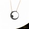 Κολιέ Crescent Small Full Black color Brilliant Ροζ χρυσός Κ14 με μαύρη επιμετάλλωση Κωδικός 11187