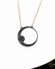 Κολιέ Crescent Small Full Black color Brilliant Ροζ χρυσός Κ14 με μαύρη επιμετάλλωση Κωδικός 11187