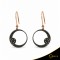 Σκουλαρίκια Crescent Small Full Black color Brilliant Ροζ χρυσός Κ14 με μαύρη επιμετάλλωση Κωδικός 11503