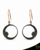 Σκουλαρίκια Crescent Small Full Black color Brilliant Ροζ χρυσός Κ14 με μαύρη επιμετάλλωση Κωδικός 11503
