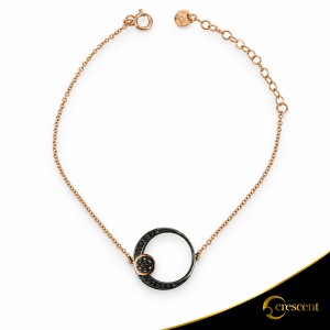 Βραχιόλι Crescent Full Black color Brilliant Ροζ χρυσός Κ14 με μαύρη επιμετάλλωση Κωδικός 11505