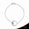 Βραχιόλι Crescent Full Brilliant Λευκός χρυσός με μαύρη επιμετάλλωση Κ14 Κωδικός 6266