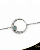 Βραχιόλι Crescent Full Brilliant Λευκός χρυσός με μαύρη επιμετάλλωση Κ14 Κωδικός 6266