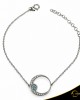 Βραχιόλι Crescent Full Brilliant Λευκός χρυσός με μαύρη επιμετάλλωση Κ14 Κωδικός 6266