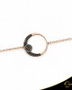 Βραχιόλι Crescent Full Black color Brilliant Ροζ χρυσός Κ14 Κωδικός 6267
