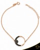 Βραχιόλι Crescent Full Black color Brilliant Ροζ χρυσός Κ14 Κωδικός 6267