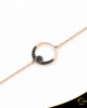 Βραχιόλι Crescent Full Black color Brilliant Ροζ χρυσός Κ14 Κωδικός 6267