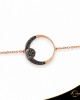 Βραχιόλι Crescent Full Black color Brilliant Ροζ χρυσός Κ14 Κωδικός 6267