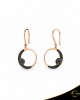 Σκουλαρίκια Crescent Small Full Black color Brilliant Ροζ χρυσός Κ14 Κωδικός 6274