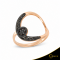 Δαχτυλίδι Crescent Full Black color Brilliant Ροζ χρυσός Κ14 Κωδικός 6278