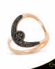 Δαχτυλίδι Crescent Full Black color Brilliant Ροζ χρυσός Κ14 Κωδικός 6278