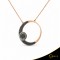 Κολιέ Crescent Large Full Black color Brilliant Ροζ χρυσός Κ14 Κωδικός 6803