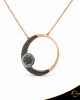 Κολιέ Crescent Large Full Black color Brilliant Ροζ χρυσός Κ14 Κωδικός 6803