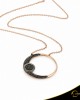 Κολιέ Crescent Large Full Black color Brilliant Ροζ χρυσός Κ14 Κωδικός 6803