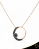 Κολιέ Crescent Large Full Black color Brilliant Ροζ χρυσός Κ14 Κωδικός 6803
