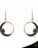 Σκουλαρίκια Crescent Large Full Black color Brilliant Ροζ χρυσός Κ14 Κωδικός 6806