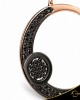 Σκουλαρίκια Crescent Large Full Black color Brilliant Ροζ χρυσός Κ14 Κωδικός 6806