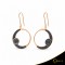 Σκουλαρίκια Crescent Large Full Black color Brilliant Ροζ χρυσός Κ14 Κωδικός 6806
