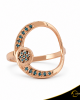 Δαχτυλίδι Crescent Full Ocean Blue Brilliant Ροζ χρυσός Κ14 Κωδικός 6810