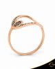 Δαχτυλίδι Crescent Full Ocean Blue Brilliant Ροζ χρυσός Κ14 Κωδικός 6810