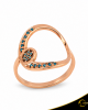 Δαχτυλίδι Crescent Full Ocean Blue Brilliant Ροζ χρυσός Κ14 Κωδικός 6810