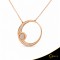Κολιέ Crescent Large Full Brilliant Ροζ χρυσός Κ14 Κωδικός 6821