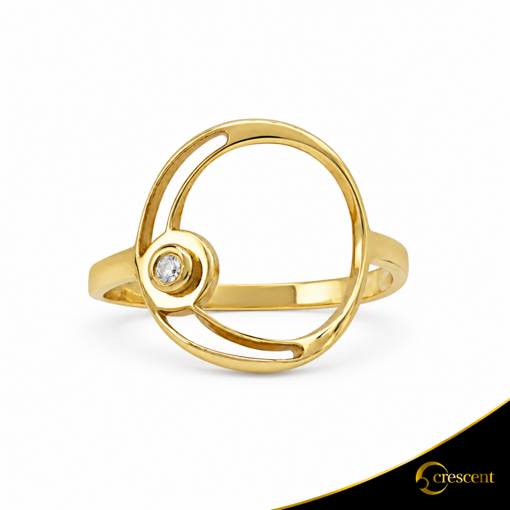 Δαχτυλίδι Crescent Small Single Brilliant Κίτρινος χρυσός Κ14 Κωδικός 7099