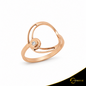 Δαχτυλίδι Crescent Small Single Brilliant Ροζ χρυσός Κ14 Κωδικός 7101
