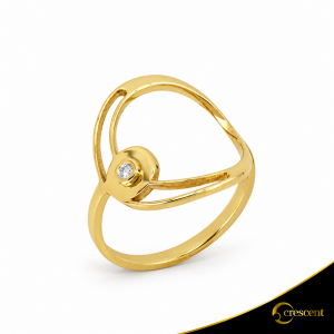 Δαχτυλίδι Crescent Single Brilliant Κίτρινος χρυσός Κ14 Κωδικός 7138