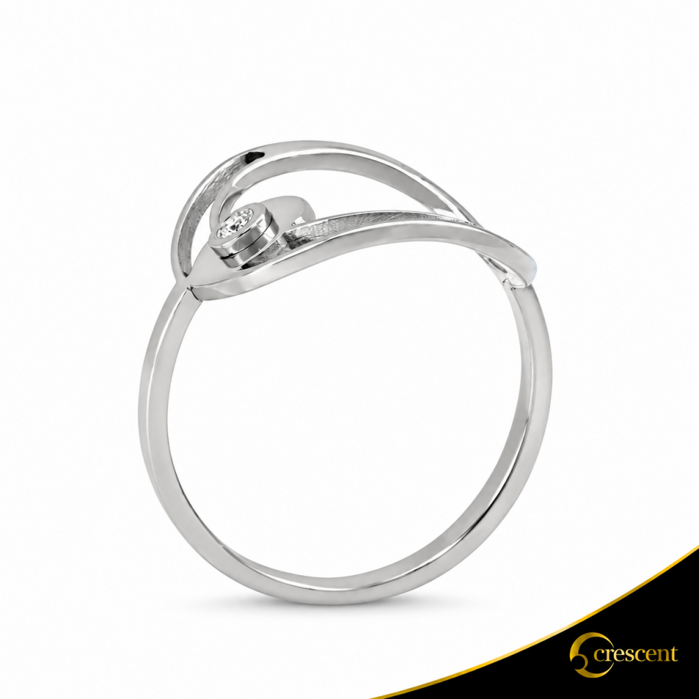 Δαχτυλίδι Crescent Single Brilliant Λευκός χρυσός Κ14 Κωδικός 7139
