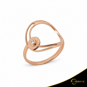 Δαχτυλίδι Crescent Single Brilliant Ροζ χρυσός Κ14 Κωδικός 7140