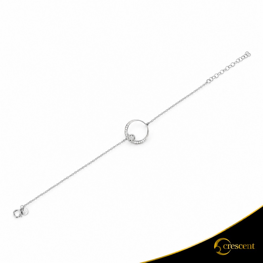 Βραχιόλι Crescent Full Brilliant Λευκός χρυσός Κ14 Κωδικός 9223